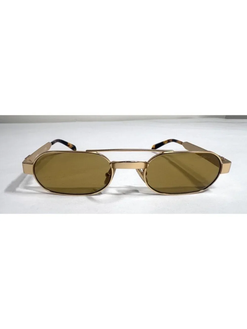 Miu Miu 52mm Oval Sunglasses in Ancient Gold/Brown